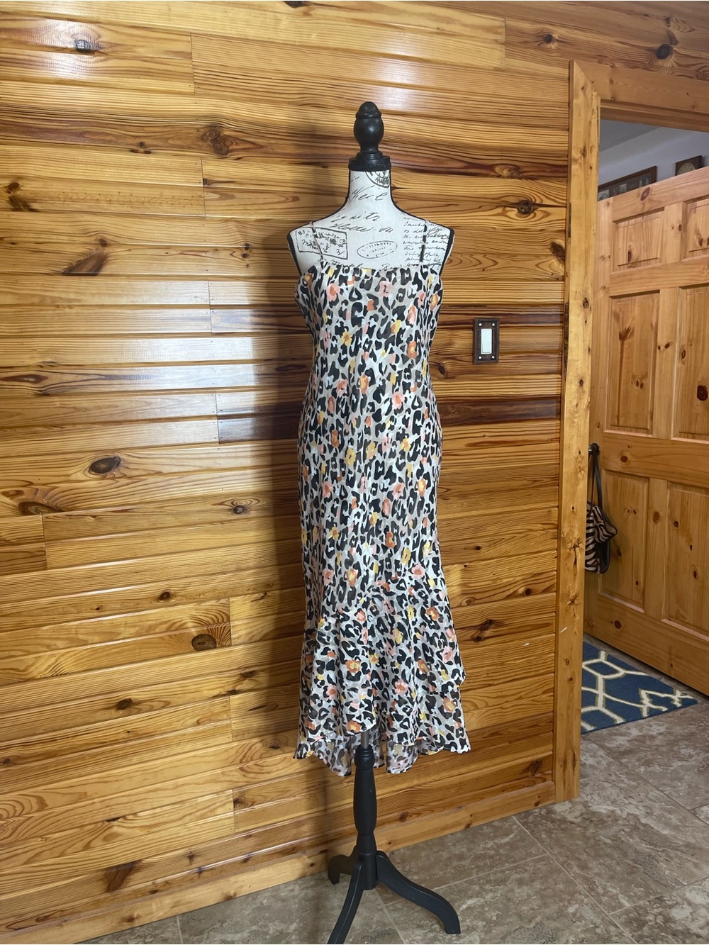 Free People Leopard Print Midi Wedding Guest Dress